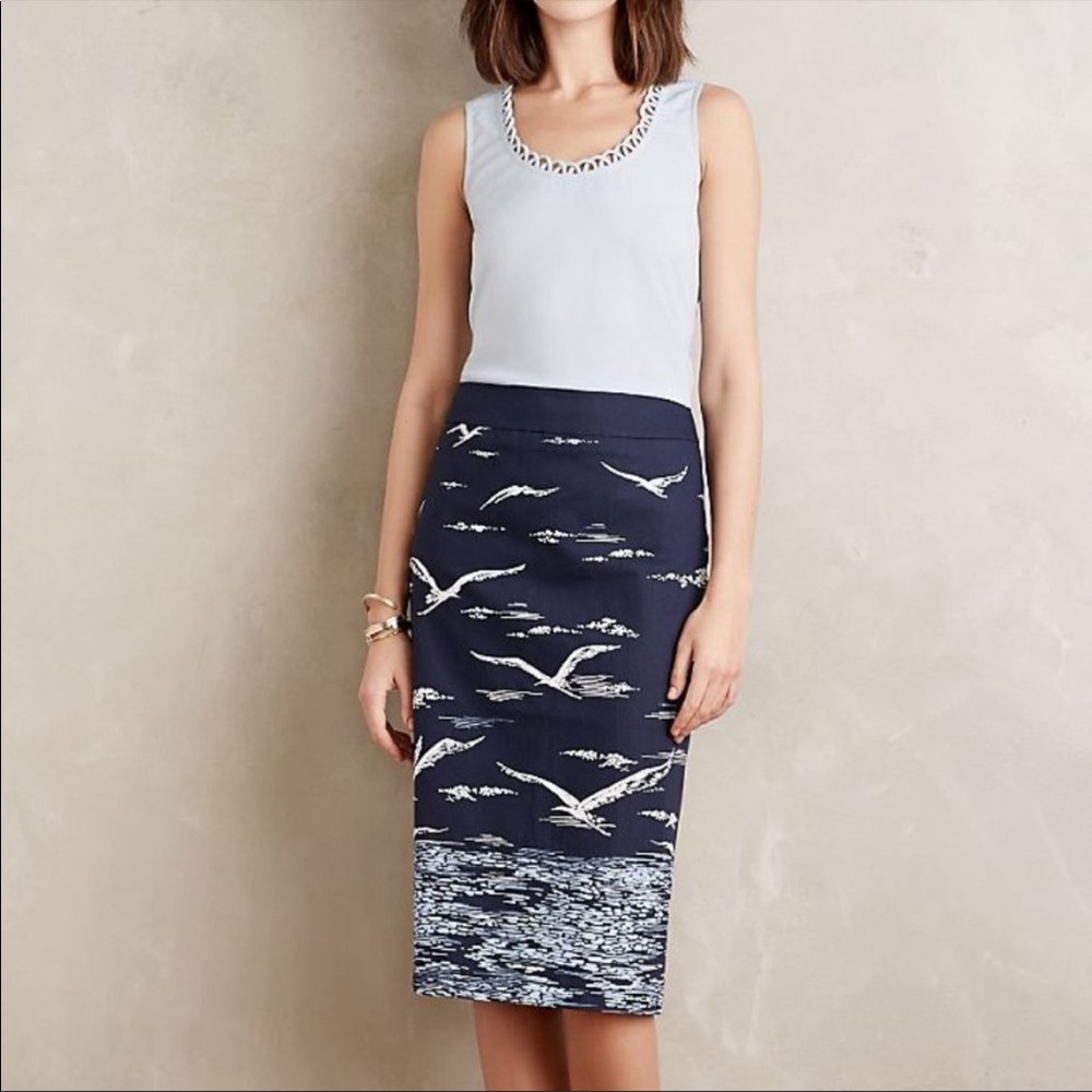 Anthropologie Maeve Shorebird Pencil Skirt Size 8